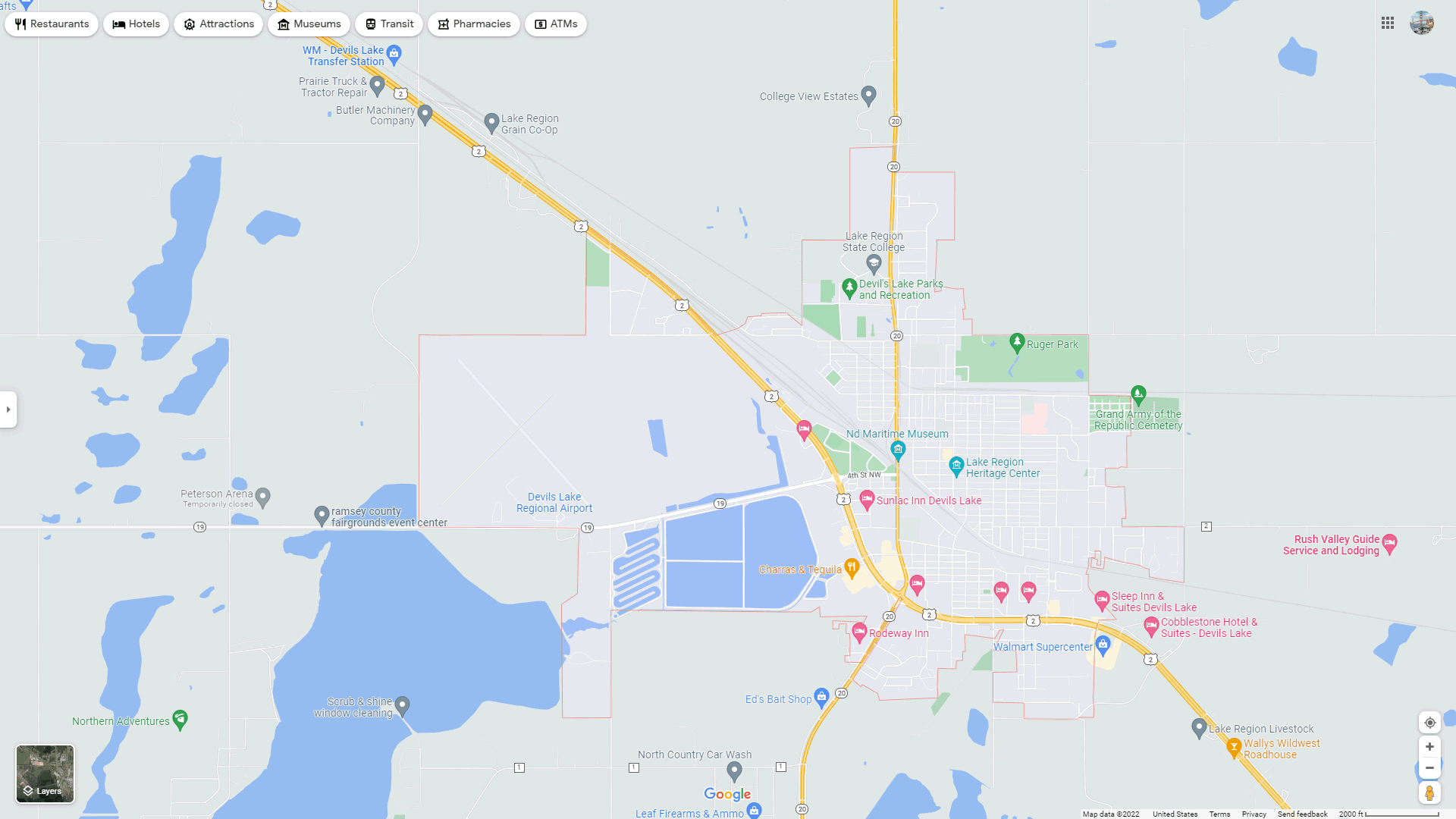Devils Lake map